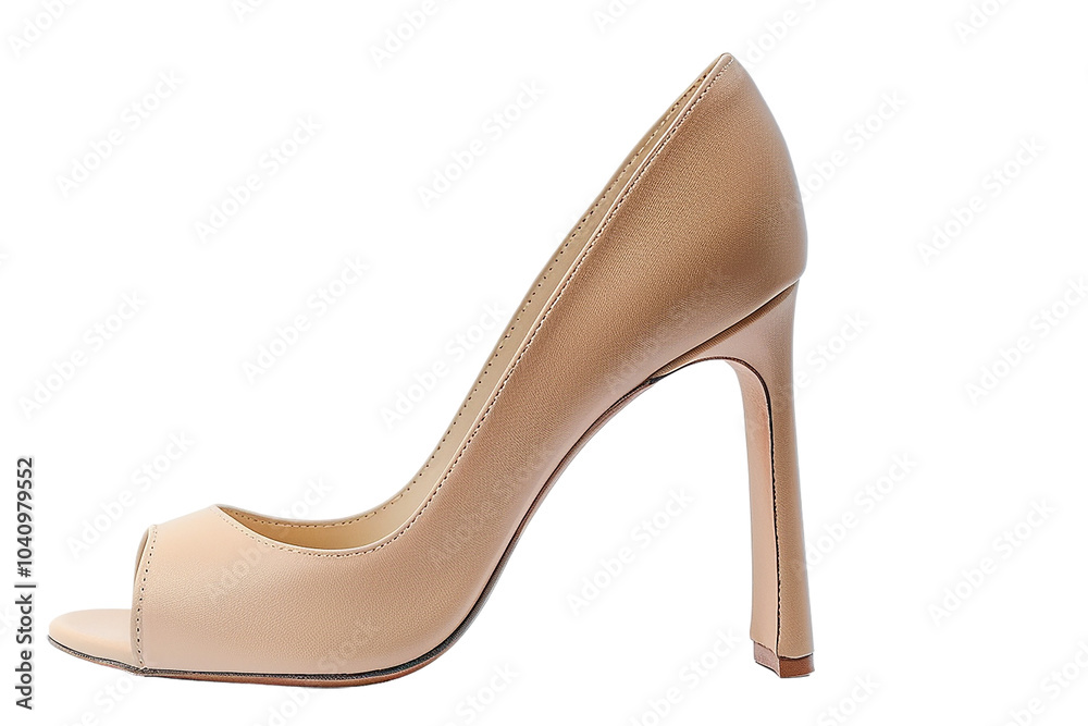 Elegant Nude Peep-Toe High Heel Shoe