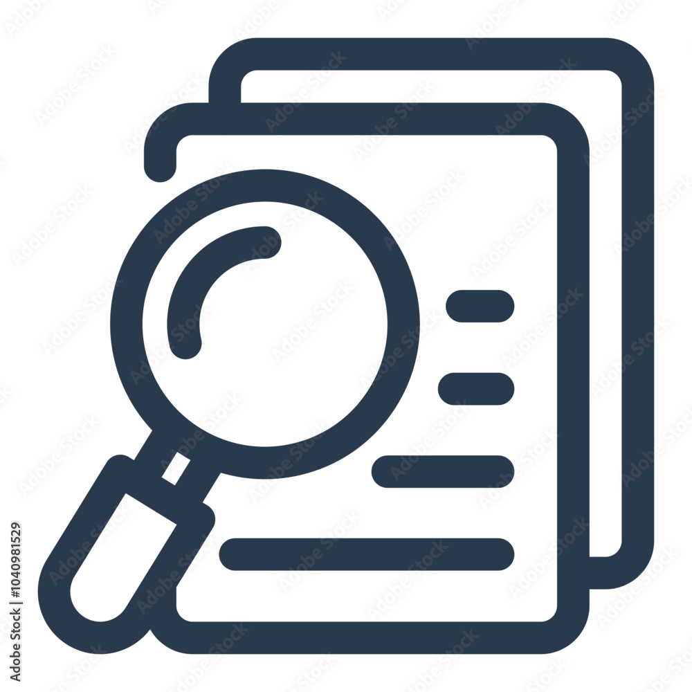 Orange Magnifying Glass Over Documents Orange Magnifying Glass Over Documents