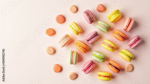 Colourful Macrons on a table 