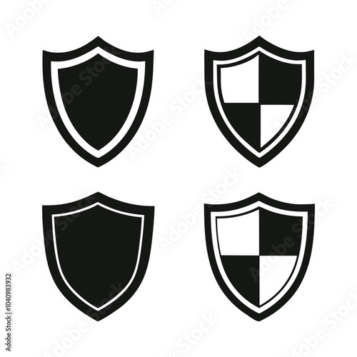 Shield icons set. Protect shield vector