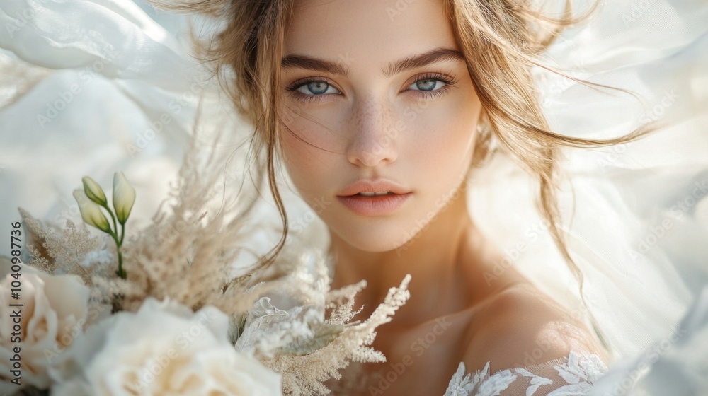 Bride with Soft White Flowers Bride with Soft White Flowers