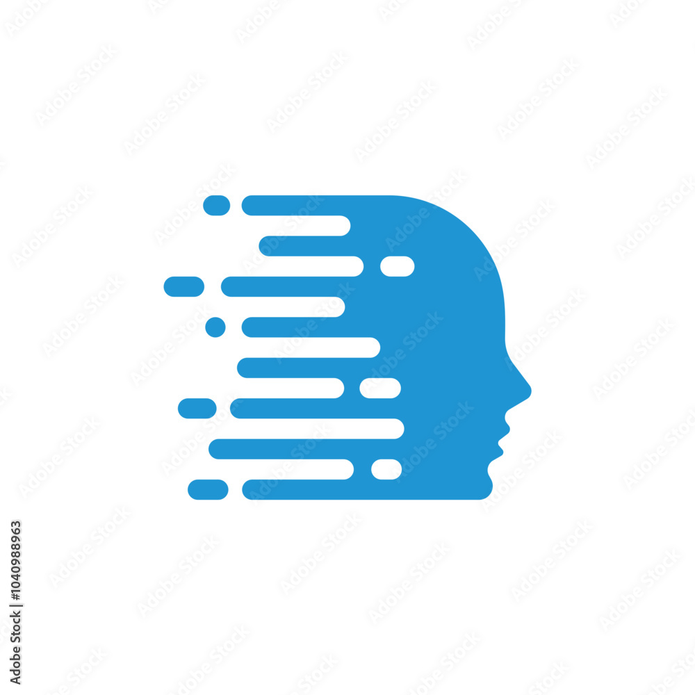 Technology network logo design, human head combination. Technology network logo design, human head combination.