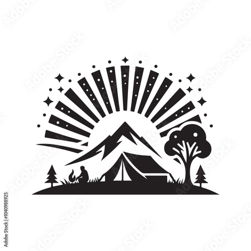 Explore Winter Camping Silhouettes – Download High-Quality Vector Graphics