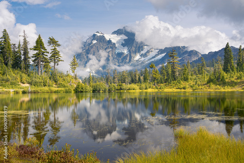 Autumn Approaching at Picture Lake – A Tranquil Mountain Reflection