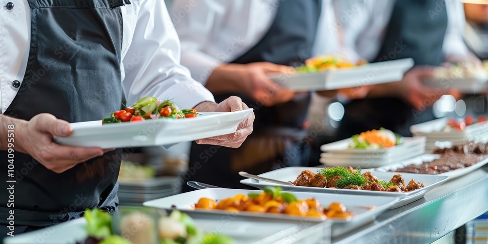 catering concept. food preparation and serving catering concept. food preparation and serving