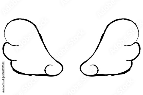 手描きのかわいい天使の羽　