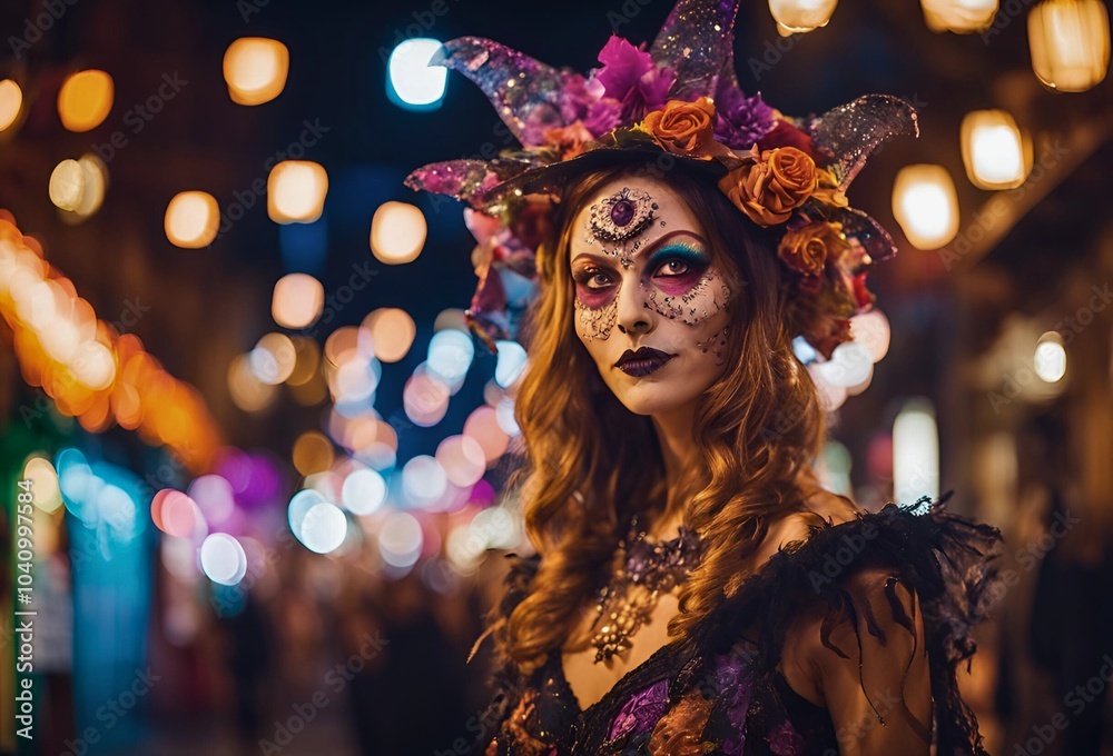 ハロウィンの仮装をした女性 ハロウィンの仮装をした女性