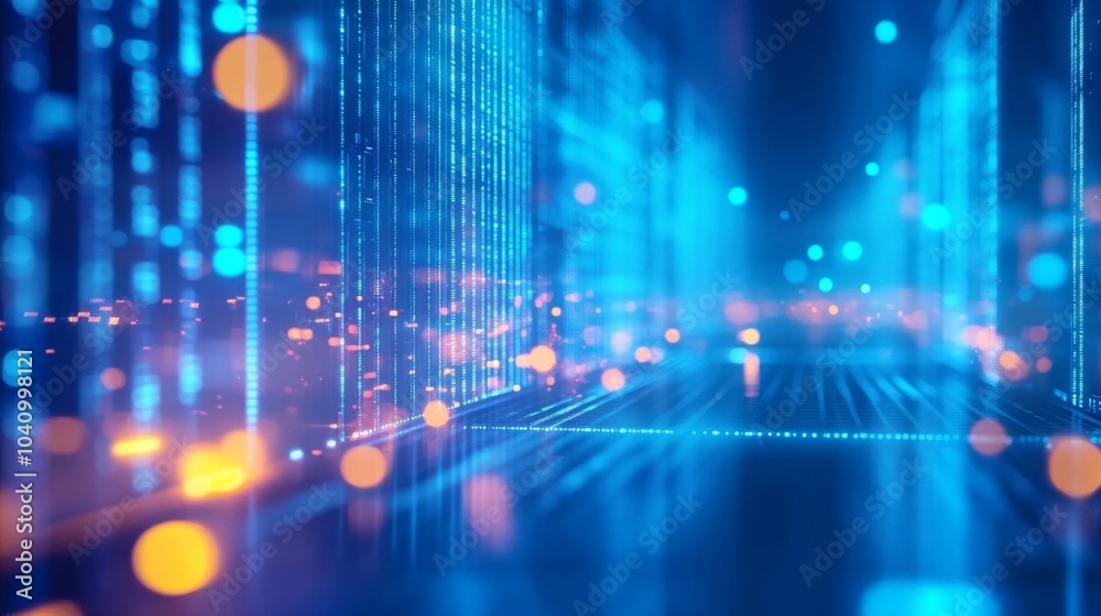 Obraz premium State-of-the-art infrastructure in a contemporary data center setting.