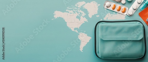 Travel Medical Kit and Map for Safe Journeys