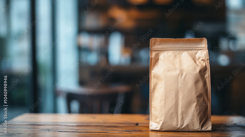 Aromatic coffee bag on a table, brewing the perfect cup of deliciousness Aromatic coffee bag on a table, brewing the perfect cup of deliciousness