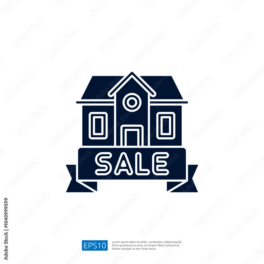 A graphic illustration of a house with a A graphic illustration of a house with a