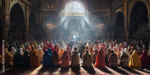 Wallpaper Mural A large group of people are sitting in a room Torontodigital.ca