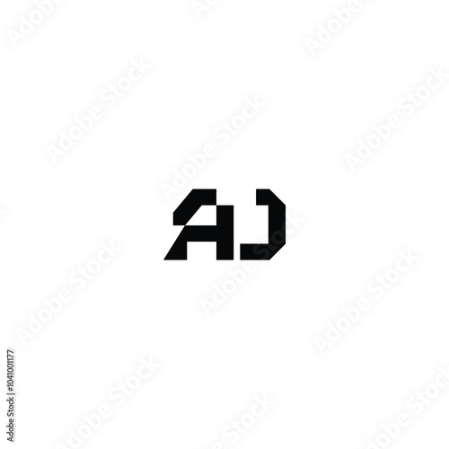 AJ monogram logo design letter text name symbol monochrome logotype alphabet character simple logo