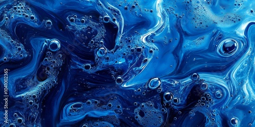 High-resolution microscopy reveals sapphire blue degreaser effectiveness. photo