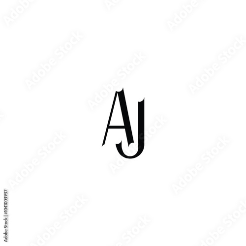 AJ monogram logo design letter text name symbol monochrome logotype alphabet character simple logo