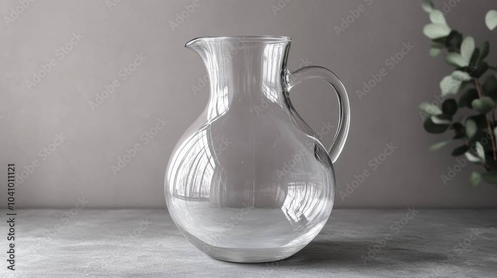 Clear Glass Jug Filled with Fresh Milk Against a Gray Background, Showcasing the Creamy Texture and Purity of Dairy Products for Culinary and Beverage Use. Clear Glass Jug Filled with Fresh Milk Against a Gray Background, Showcasing the Creamy Texture and Purity of Dairy Products for Culinary and Beverage Use.