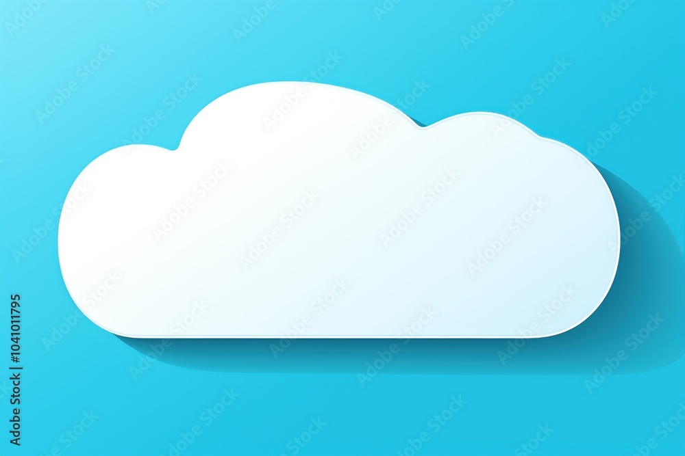 White Paper Cloud on Blue Background White Paper Cloud on Blue Background
