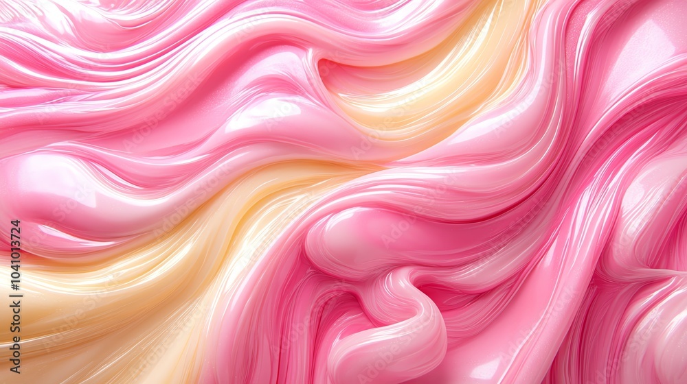 Obraz premium Smooth, swirling pink and cream abstract texture background.