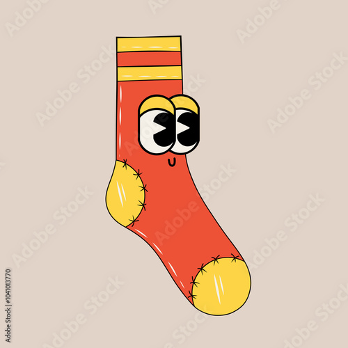 Doodle cute character illustration socks sticker