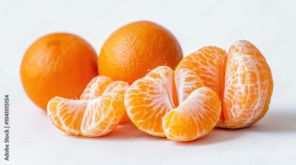A pile of oranges with one of them cut in half A pile of oranges with one of them cut in half