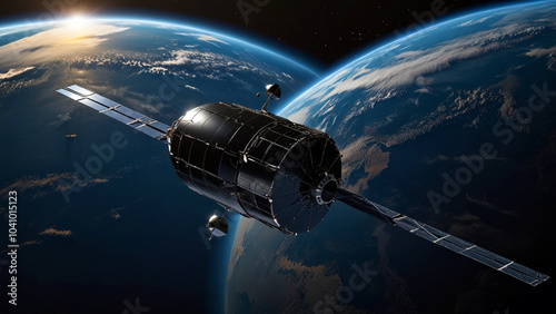 Space Innovation: Modern Satellite with a Glossy Finish photo