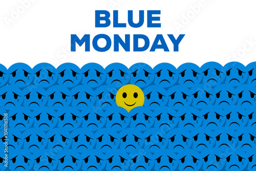 blue monday background illustration design in flat style