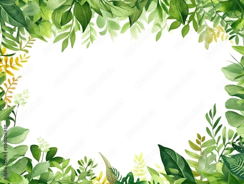 Green Floral Frame for Summery Greetings Green Floral Frame for Summery Greetings