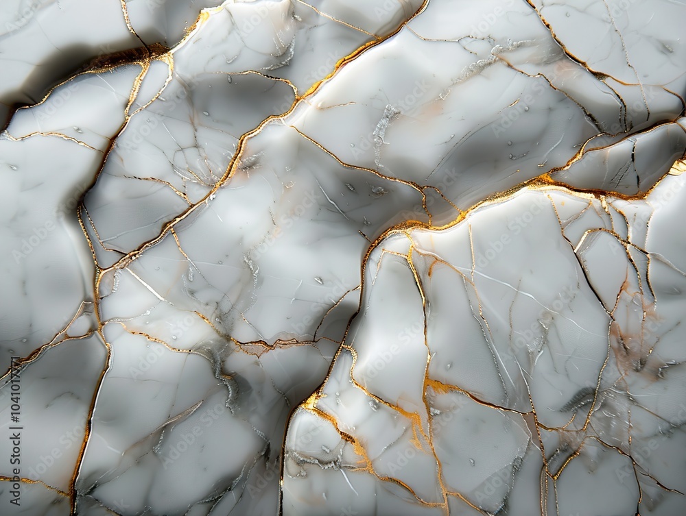 White Marble Texture with Golden Veins: Elegant Background White Marble Texture with Golden Veins: Elegant Background