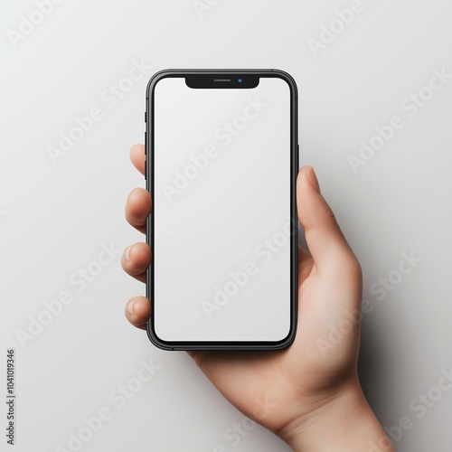 hand holding modern smatphone mockup photo