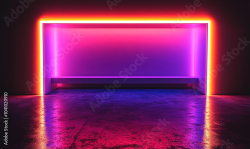 Futuristic Interior Design with a Vibrant Spectrum of Colorful Neon Lights and Electric Tech Vibes