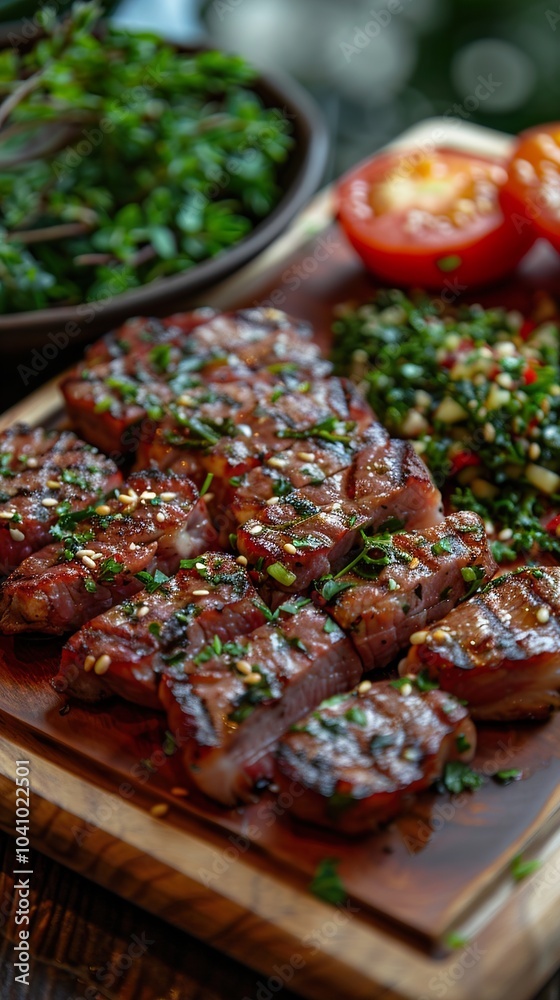 Grilled Steak with Sesame Seeds and Parsley Grilled Steak with Sesame Seeds and Parsley