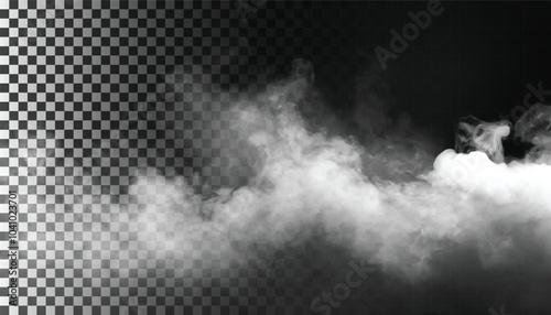PSD Fog or smoke isolated transparent background. White cloudiness, mist, smog, dust, vapor PNG 45