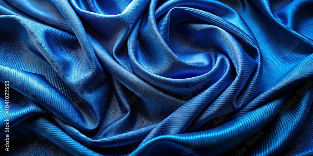 Abstract Drapery of Smooth, Rich Blue Fabric with Subtle Texture Abstract Drapery of Smooth, Rich Blue Fabric with Subtle Texture