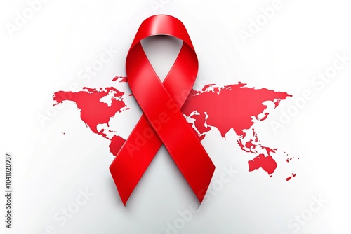 Aids Awareness Red heart Ribbon 
 photo