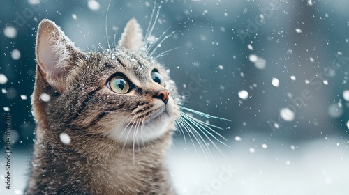 Cute Cat in the Snow   Winter Pet Portrait