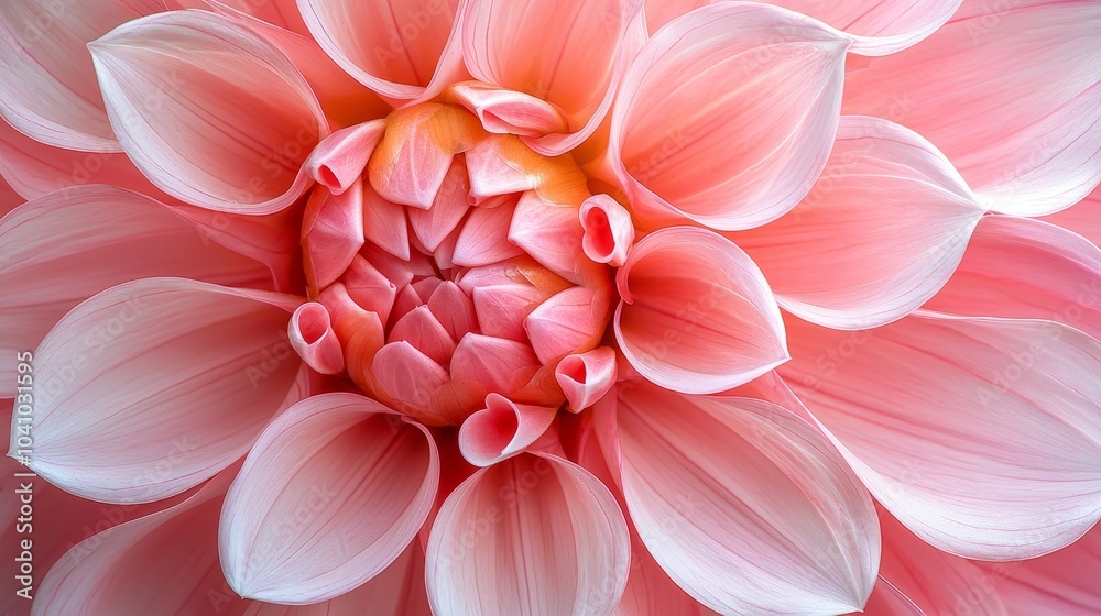 Detailed close-up of a pink dahlia, isolated on white, vibrant petals perfect for floral designs and advertising, clean and elegant presentation