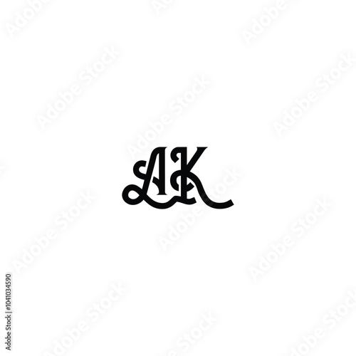 AK monogram logo design letter text name symbol monochrome logotype alphabet character simple logo