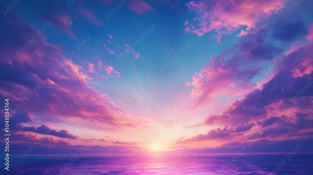 Fototapeta premium Sunset Sky Over the Ocean