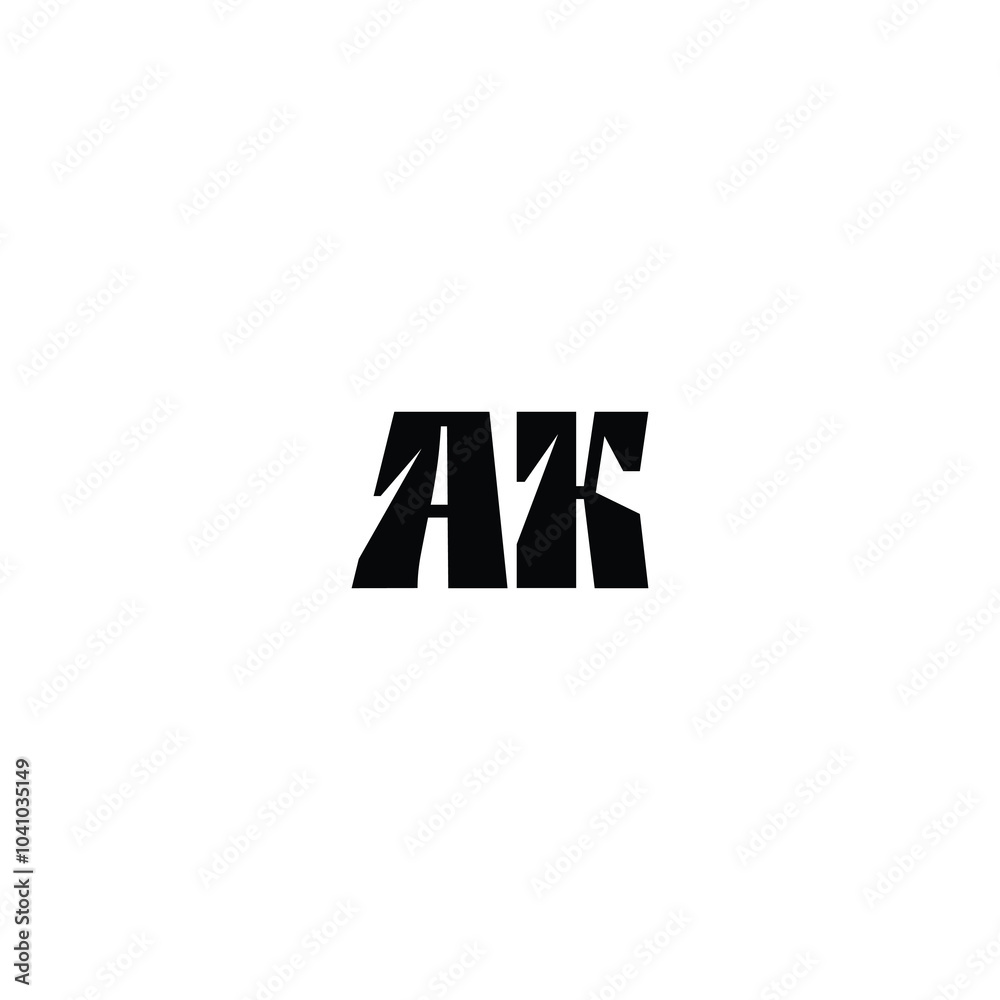 Obraz premium AK monogram logo design letter text name symbol monochrome logotype alphabet character simple logo
