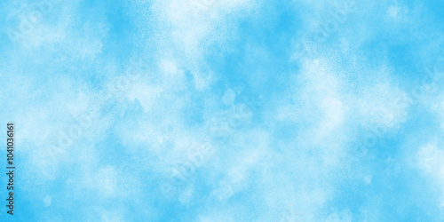 Blue grunge texture with grainy watercolor stains, The summer is colorful clearing day Good weather with natural clouds, Abstract beautiful light blue cloudy sky clouds with stains.