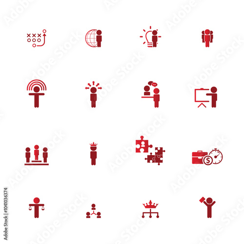 Universal business management and human resources icon set. Universal icons for web and mobile. Vector.
