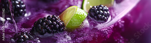 Fresh Blackberry Lime Juice with Whole Ingredients