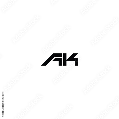 AK monogram logo design letter text name symbol monochrome logotype alphabet character simple logo