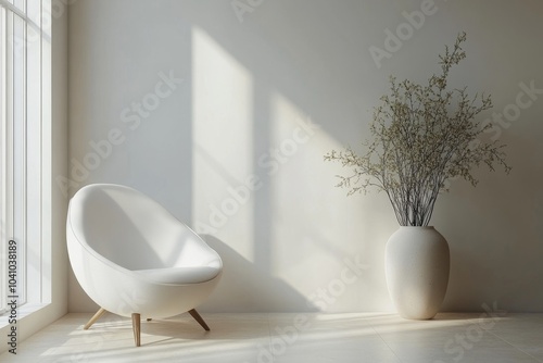 Home mockup, modern interior background, 3d render, Generative AI