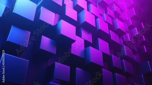 Abstract Neon Cubes