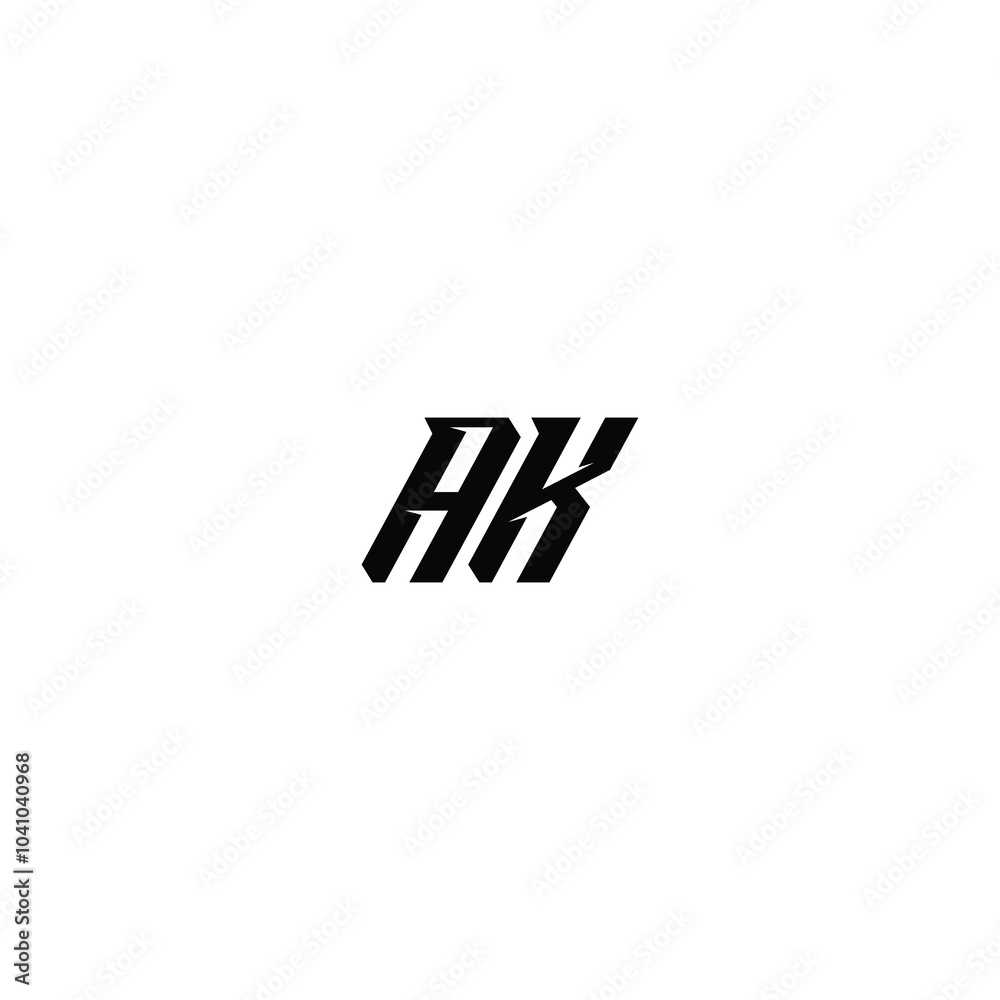 AK monogram logo design letter text name symbol monochrome logotype alphabet character simple logo
