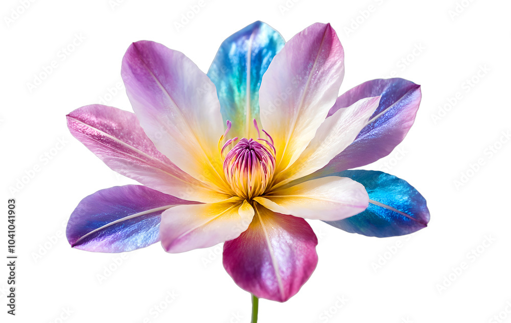 pink, blue and yellow chrome style flower pink, blue and yellow chrome style flower