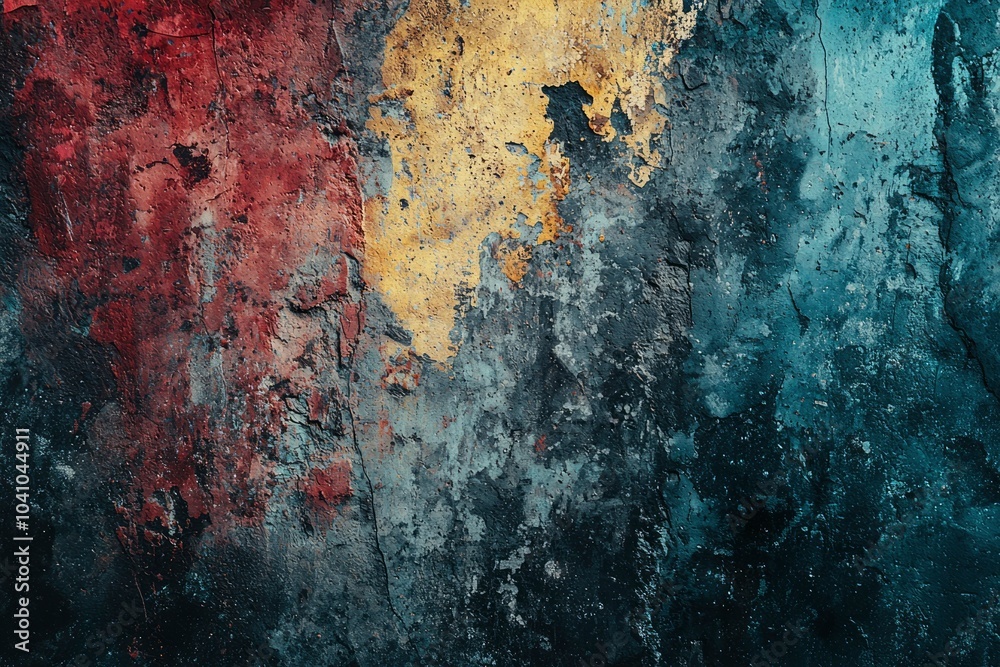 Fototapeta premium Weathered Wall with Peeling Paint and Texture