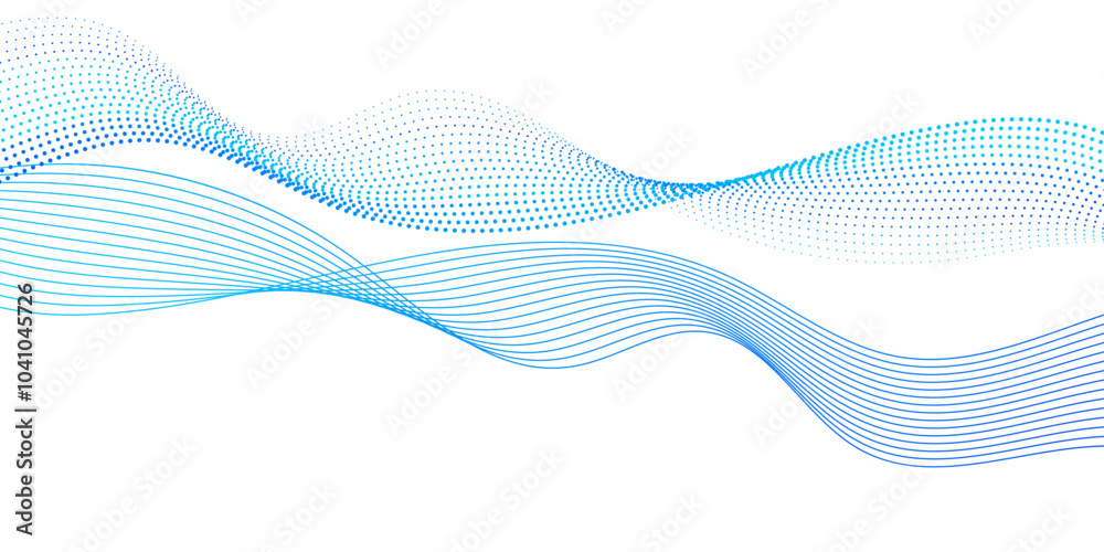 Abstract Blue Wave Lines on White Background. Vector Illustration Abstract Blue Wave Lines on White Background. Vector Illustration