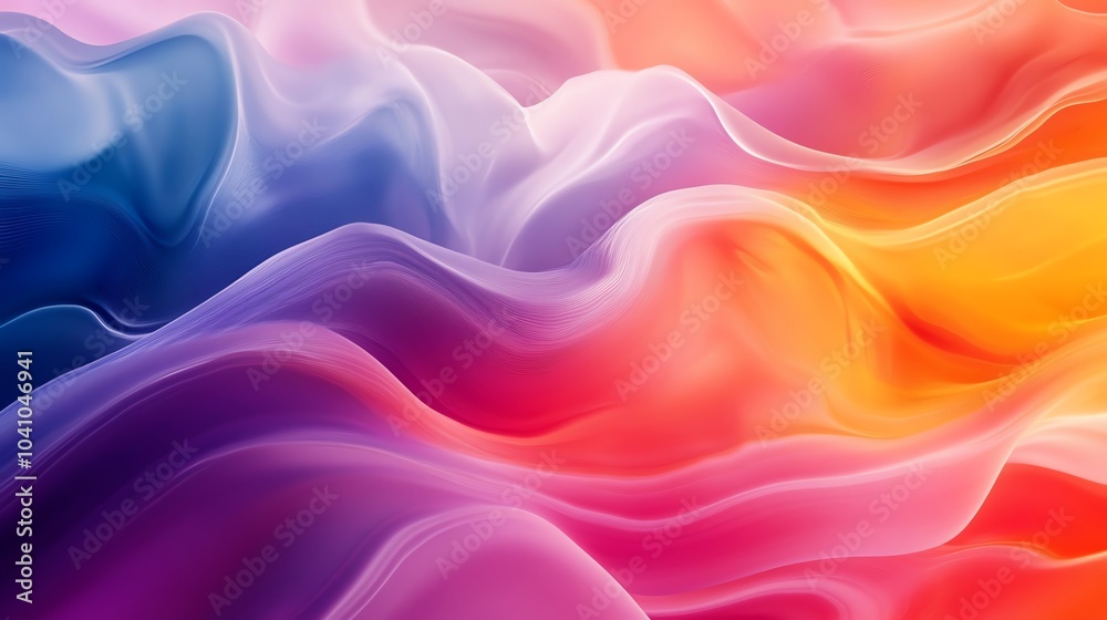 Fototapeta premium Colorful flowing abstract wave texture design